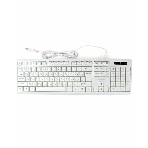 Клавиатура Gembird KB-8355U, бежевый клавиатура gembird kb 8355u usb белый 104 клавиши кабель 1 5м