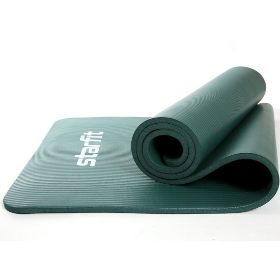 Коврик для йоги и фитнеса Starfit FM-301 NBR 12 см 183x61 см изумрудный