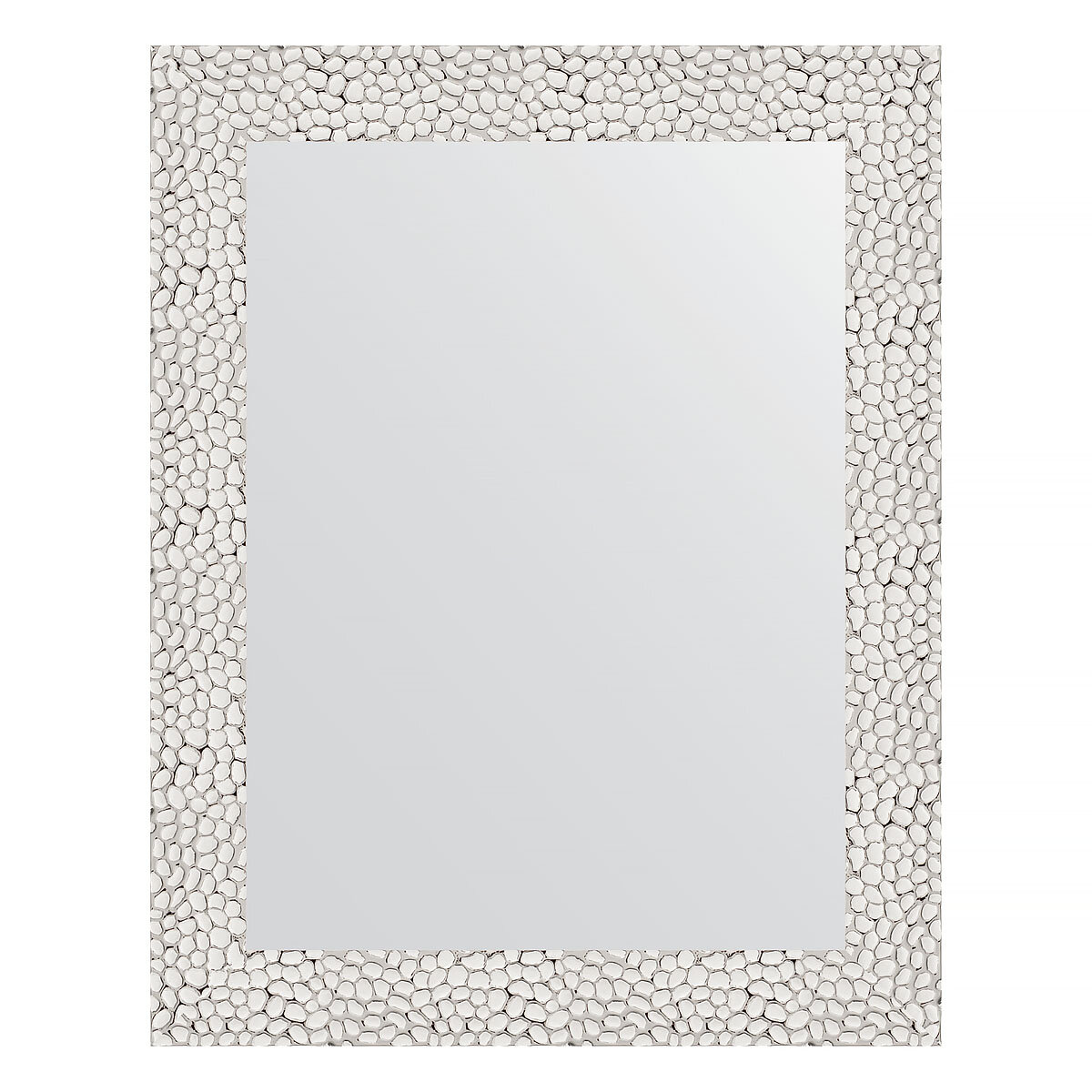 Зеркало настенное EVOFORM в багетной раме чеканка белая, 38х48 см, для гостиной, прихожей, кабинета, спальни и ванной комнаты, BY 3002