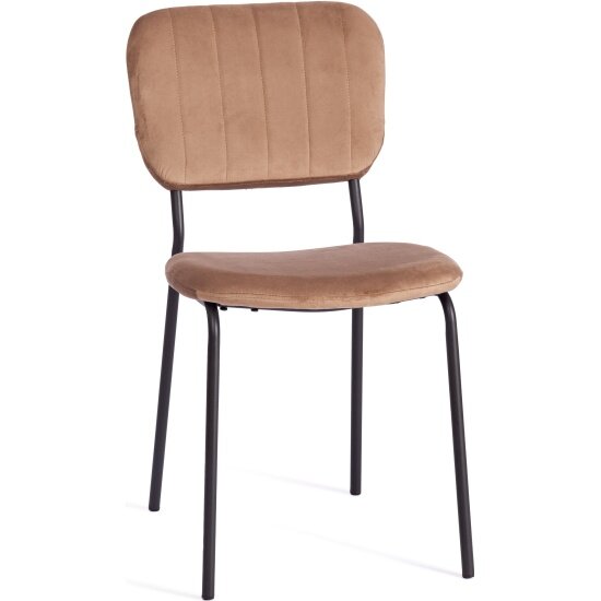 Стул Tetchair CAROL (mod. UC06) / 1 шт. в упаковке, металл, вельвет, 45 х 56 х 82 см, Brown (коричневый) HLR11 / черный