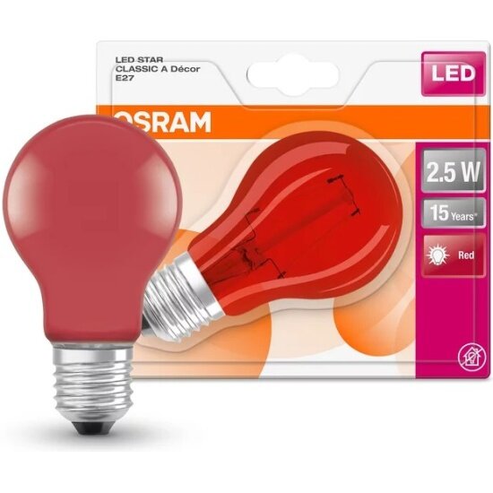 Светодиодная лампа Ledvance-osram Osram LED STAR CL A15 25W/510 230V Красный E27 6X1