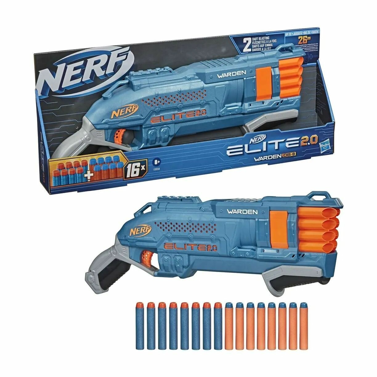 Игрушка Бластер Нерф Элит (Nerf Blasters) - Warden DB-8 E9959