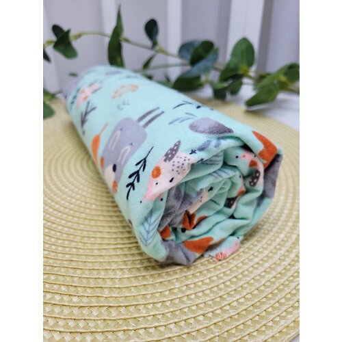 Пеленка из фланели Мишки и лоси на мятном 90120см1шт 399₽