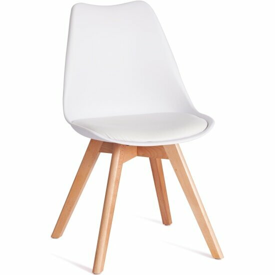 Стул Tetchair TULIP (mod. 73-1), дерево/пластик/экокожа, 47,5x55x80 см, белый (4шт/уп)