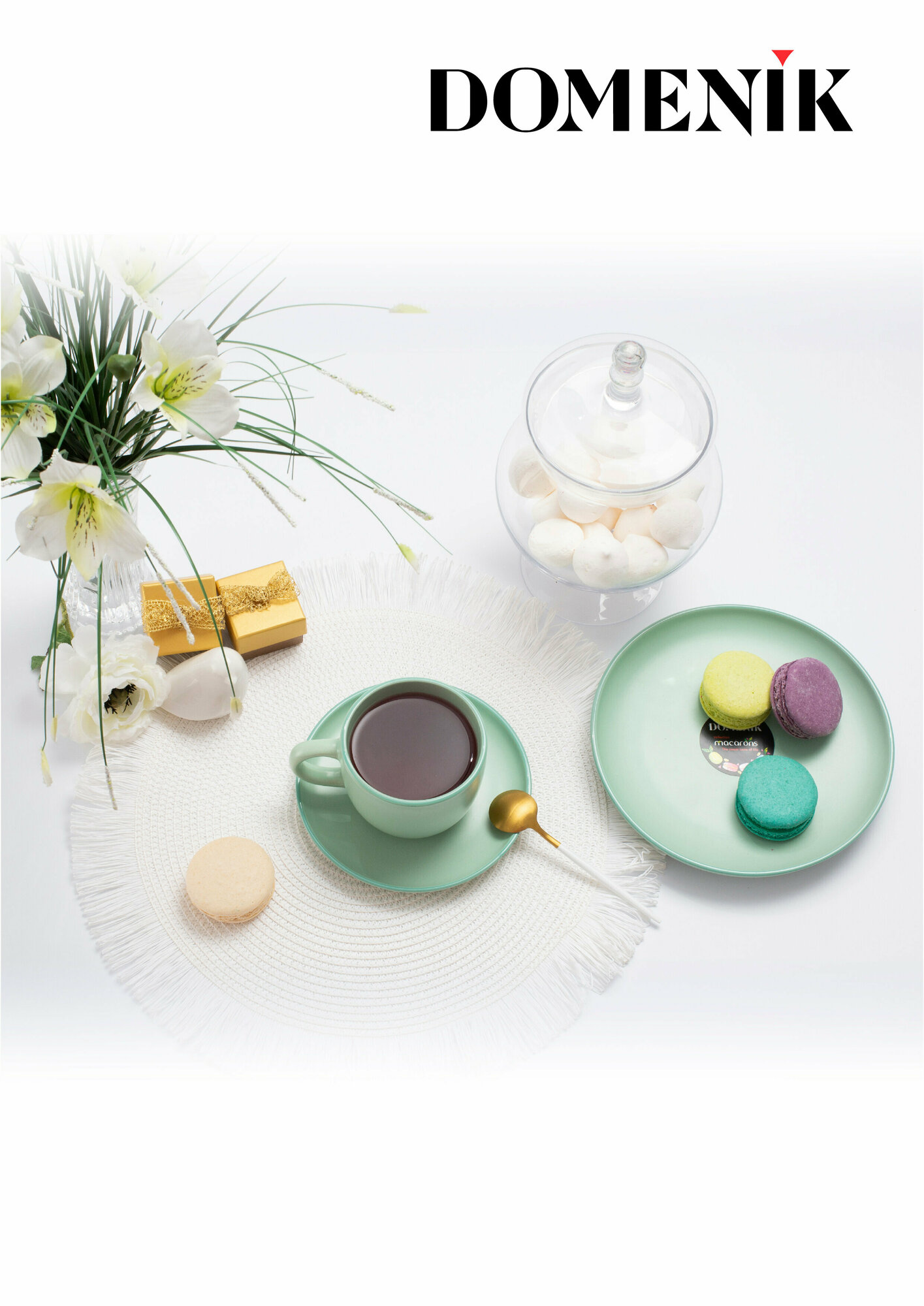 Кружка DOMENIK MACARONS, 450 мл, керамика, для СВЧ, с ручкой, зелено-голубая — фото 1