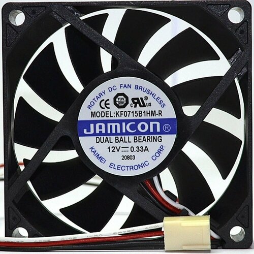 JAMICON вентилятор KF0715B1HM 70х70х15 12В с разъемом 3 конт. TKP2510-3, тахометр С00034218