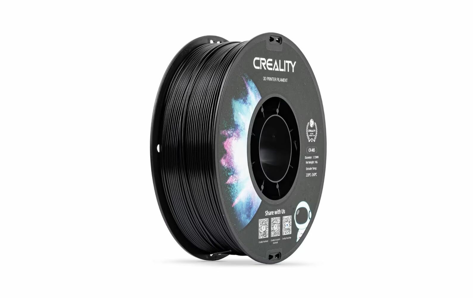 Катушка CR-ABS пластика Creality, черный 1,75 мм 1кг для 3D принтеров 3301020035