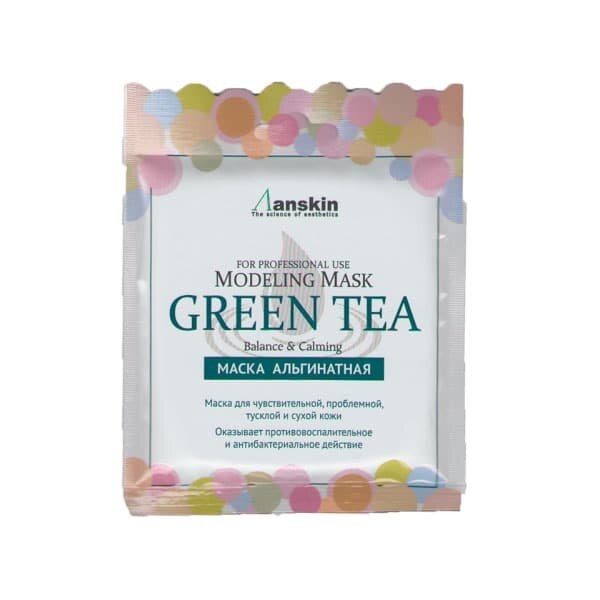 Anskin Альгинатная маска Green Tea Modeling Mask с экстрактом зеленого чая, 25 гр.