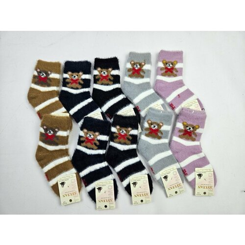 Носки Syltan детские, утепленные, 10 пар, размер 5-6, мультиколор