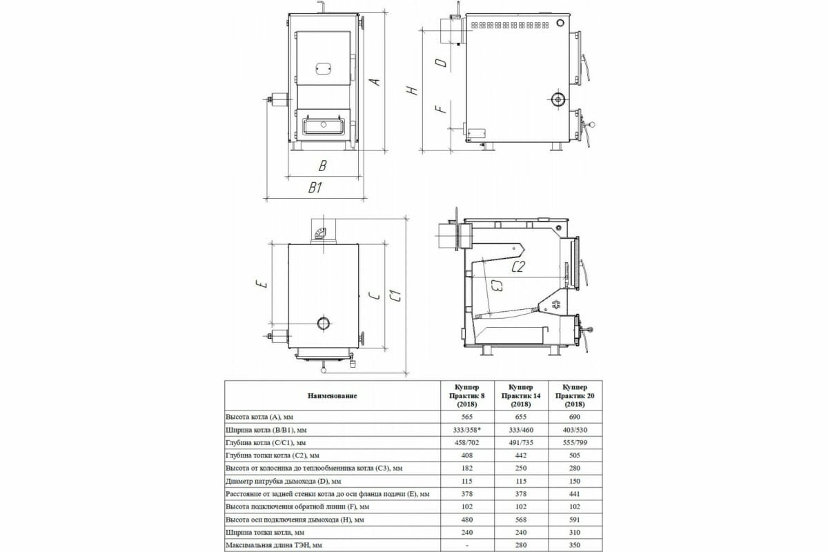 Твердотопливный котел Теплодар Куппер Практик - 14 (1.1) ОК.87.000.00 - фотография № 3