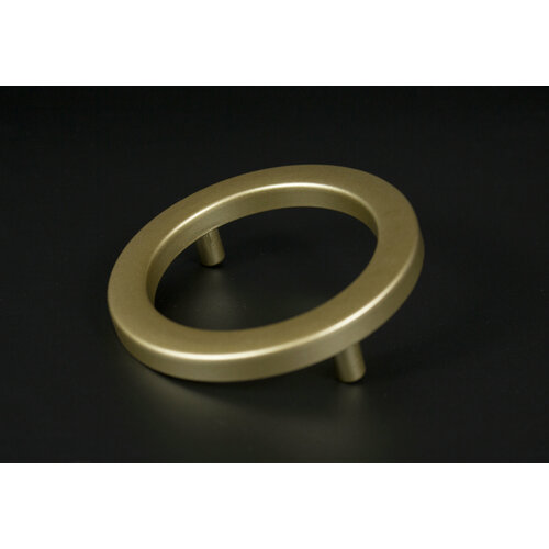 Ручка - кольцо мебельная , матовое золото, 64 мм