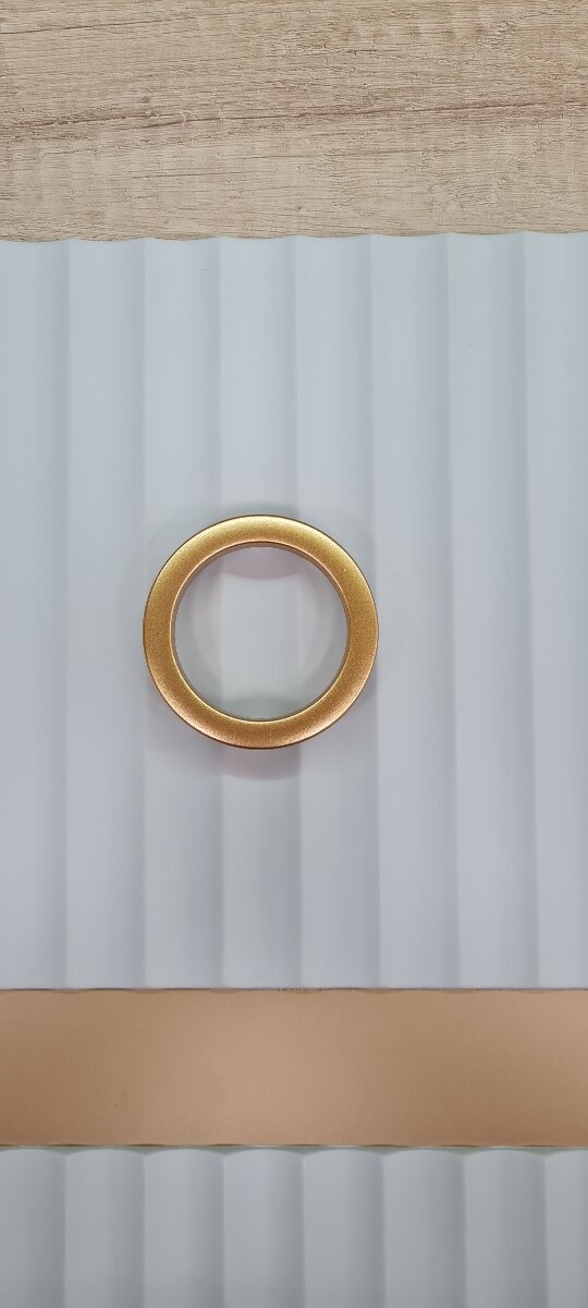 Изображение Ручка - кольцо мебельная, современная классика матовое золото, 64 мм