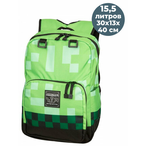фото Рюкзак майнкрафт крипер minecraft зеленый 30х13х40 см 15,5 литров starfriend