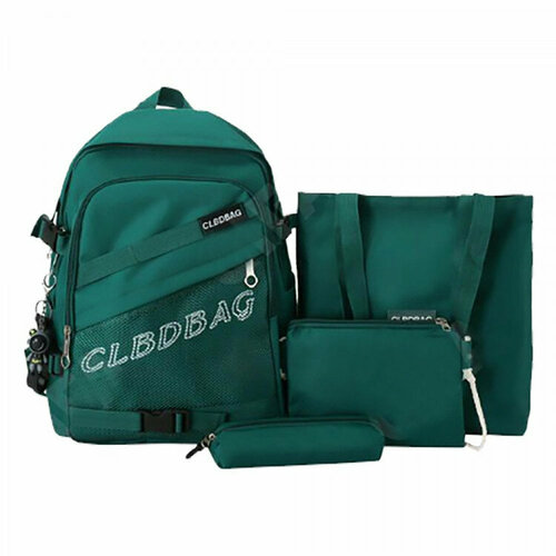 Рюкзак для девочек (CLBD)+сумка+косметичка+пенал зеленый 44х30х14см арт. CC067_9527-3
