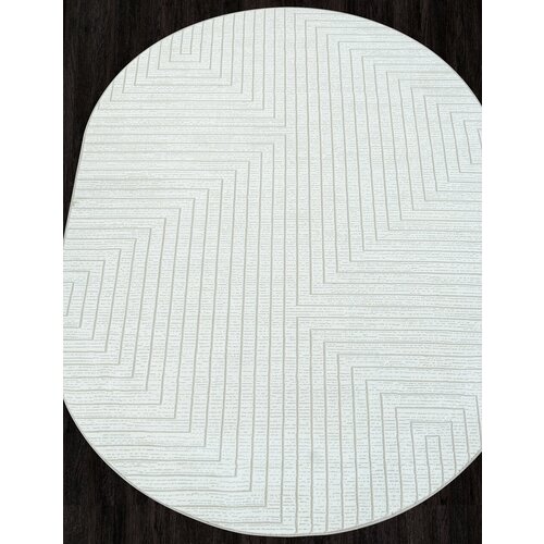 Ковер 3497D - Овал Кремовый, Современный, Ковер на пол, в гостиную, спальню, в ассортименте, Турция, Бельгия, Турция (80 см. на 150 см.)