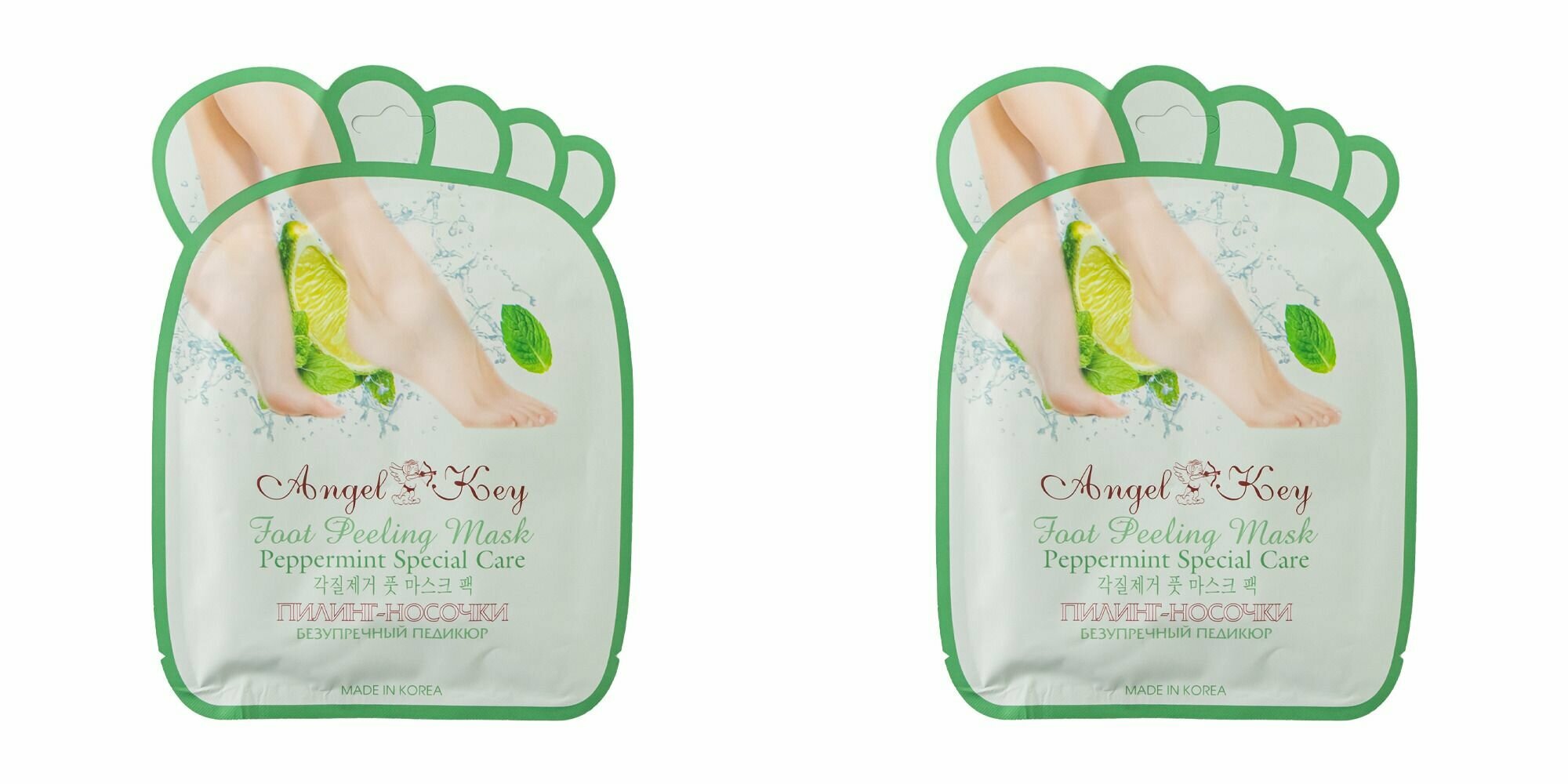 Angel Key Пилинг-носочки с экстрактом мяты Angel Key Fruit Peeling Mask, 30 г, 2 шт.