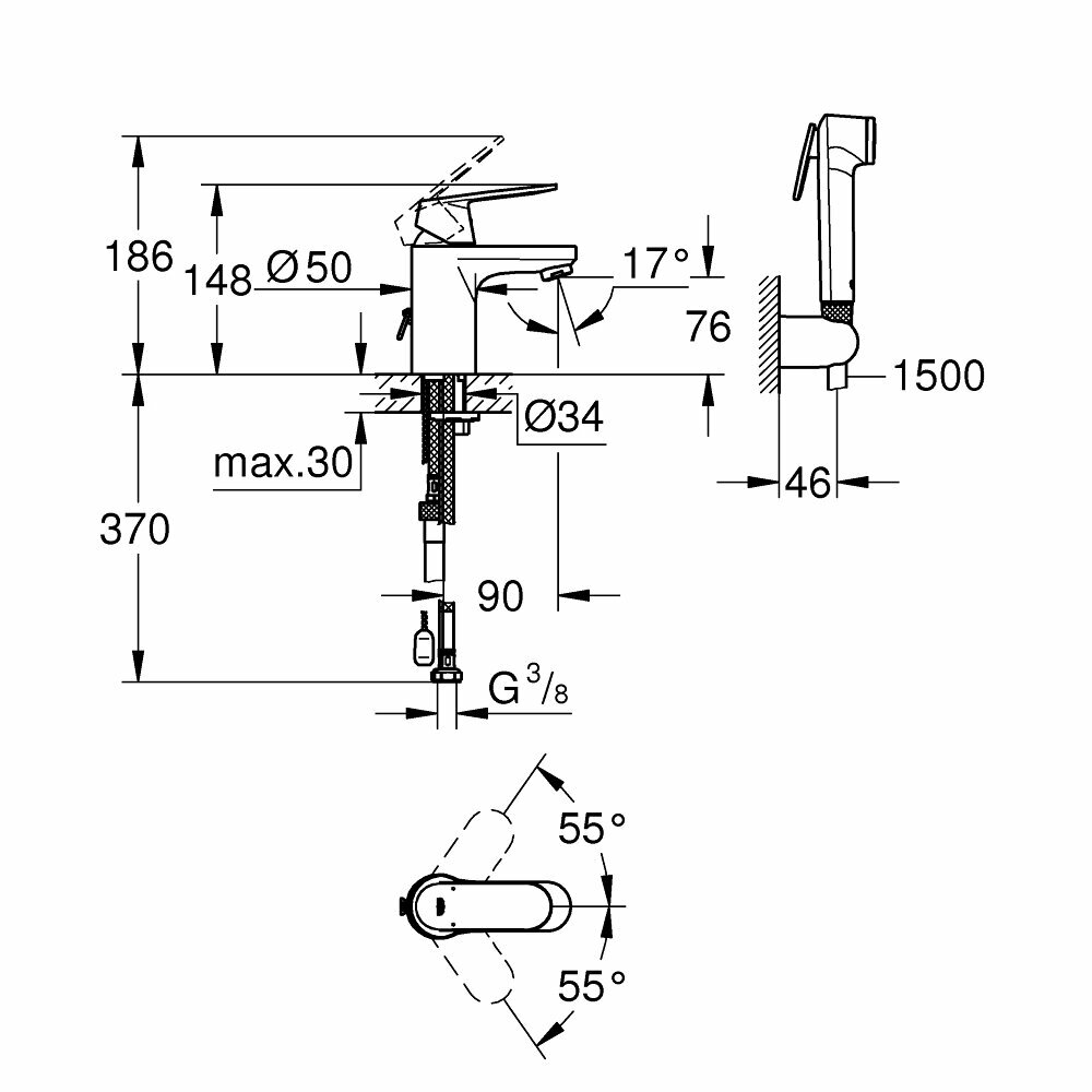 Смеситель для раковины GROHE - фото №11