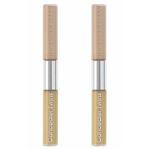 Physicians Formula Консилер двухцветный с аппликатором Concealer Twins 2-in1 Correct & Cover Cream Concealer, Тон Желтый, светлый, 6.8 г, 2 уп