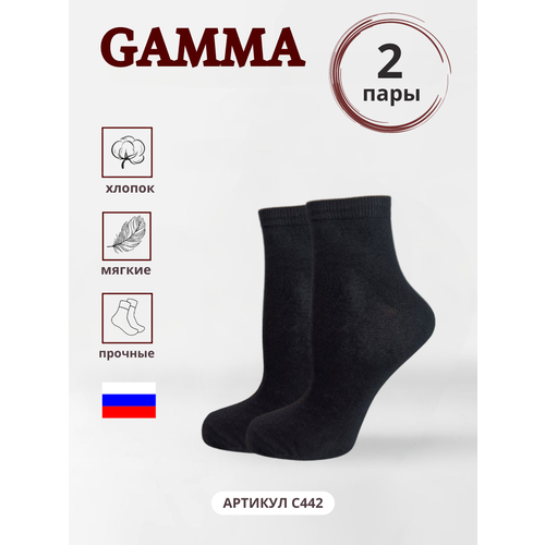 Носки ГАММА, 2 пары, размер 23-25(36-40), черный носки гамма размер 36 40 черный