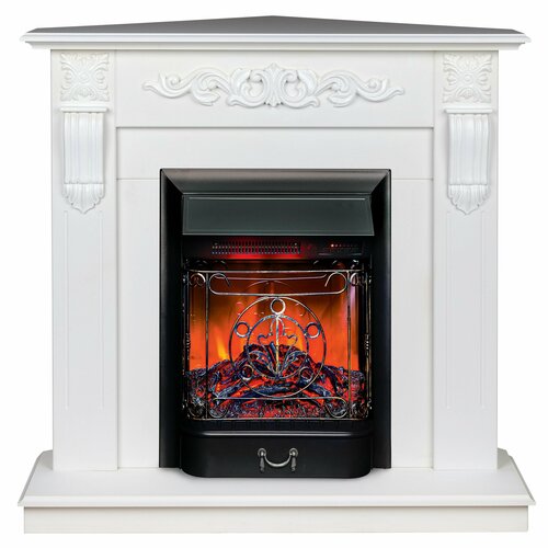 Электрокамин RealFlame DOMINICA CORNER STD/EUG WTM-F511 с очагом Majestic Lux Black (пульт) электрокамин realflame dominica wt с majestic lux s bl