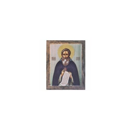 Икона Прп. Сергий Радонежский (Ушаков) 17 век 21х16,5 ковчег #60471 икона сергий радонежский 28х36 19 век