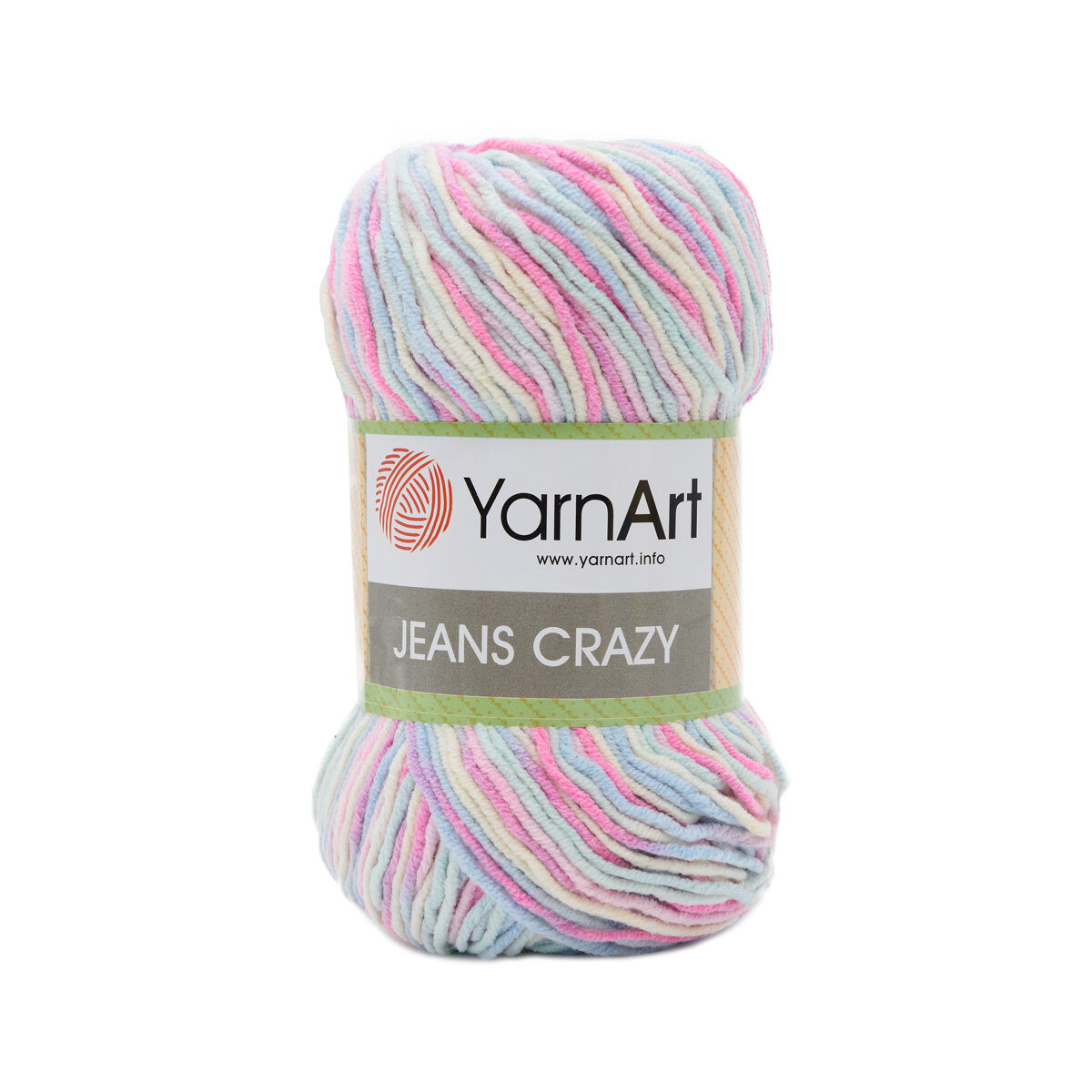 Пряжа для вязания YarnArt 'Jeans Crazy', 50г, 160м (55% хлопок, 45% полиакрил) (7205 секционный), 10 мотков