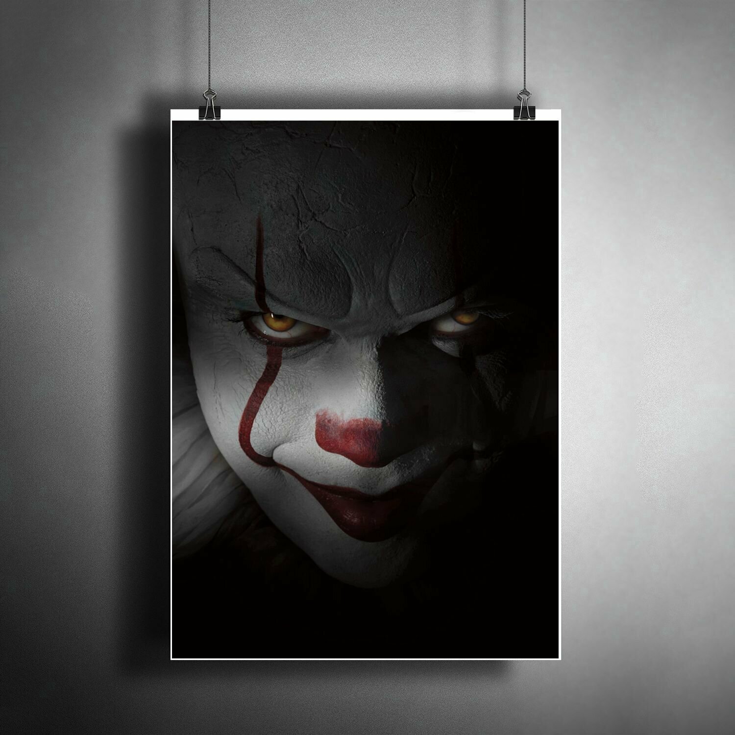 Постер плакат для интерьера "Фильм: Оно. Клоун Пеннивайз. IT, Pennywise. Постер на Хэллоуин" / A3 (297 x 420 мм)