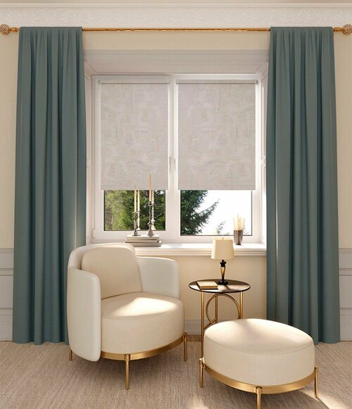Рулонная штора на окно Марко 61.5х175 см, светло-серый. Рулонные жалюзи для комнаты, спальни, кухни, детской, гостинной