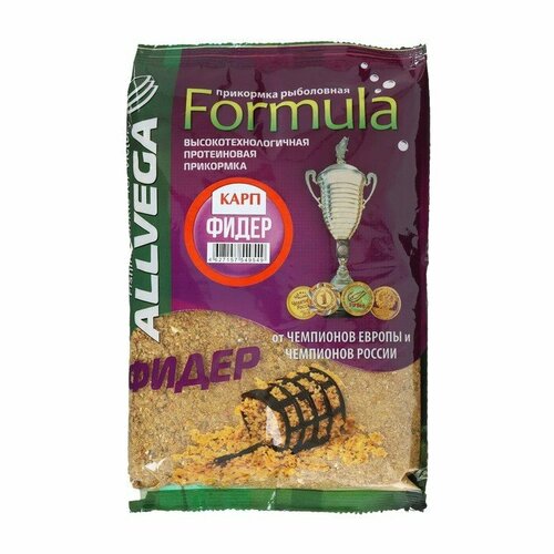 Прикормка ALLVEGA Formula Feeder Carp, фидер карп, 900 г (комплект из 7 шт) прикормка фидер klevo классик крупный помол 900 г