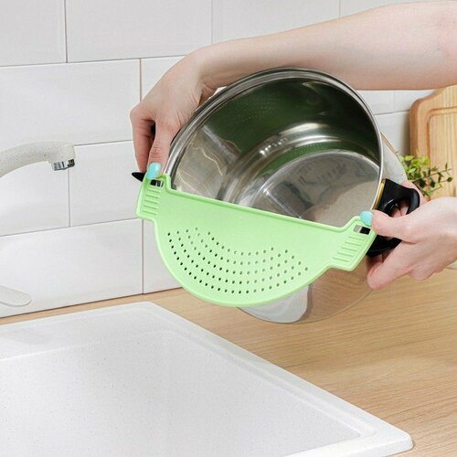 Дуршлаг на кастрюлю d28 см цвет зелёный комплект из 20 шт 2332₽