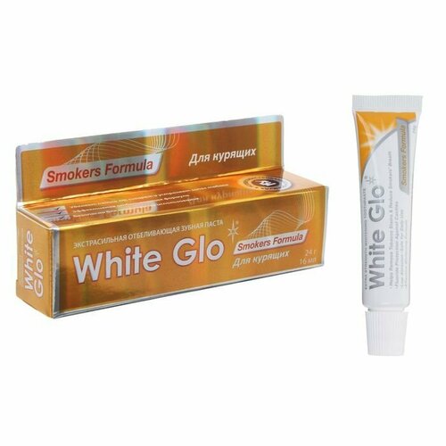 Отбеливающая зубная паста White Glo, для курящих, 24 г (комплект из 16 шт) зубная паста white glo для курящих 16 мл yellow
