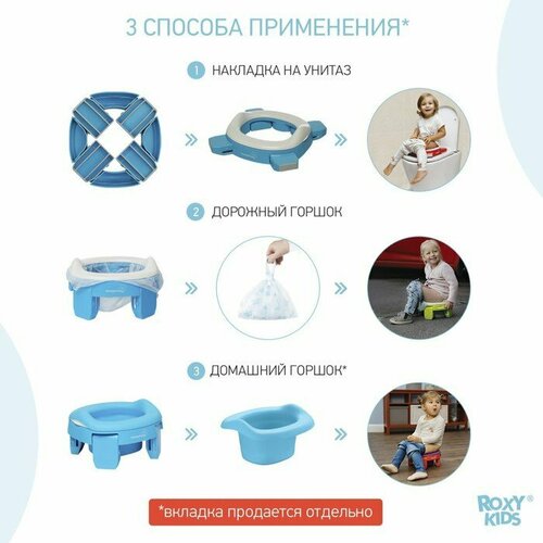 Дорожный горшок HandyPotty в фирменной сумке, цвет голубой roxy kids дорожный горшок handypotty в фирменной сумке цвет голубой