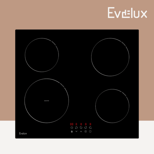 Изображение товара Индукционная варочная панель Evelux HEI 641 B, ширина 60 см, сенсорное управление, черный