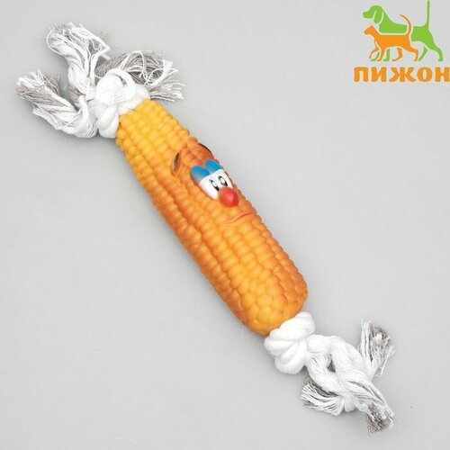 Игрушка на канате Кукуруза для собак, 30 см (кукуруза 14 см) (комплект из 6 шт)