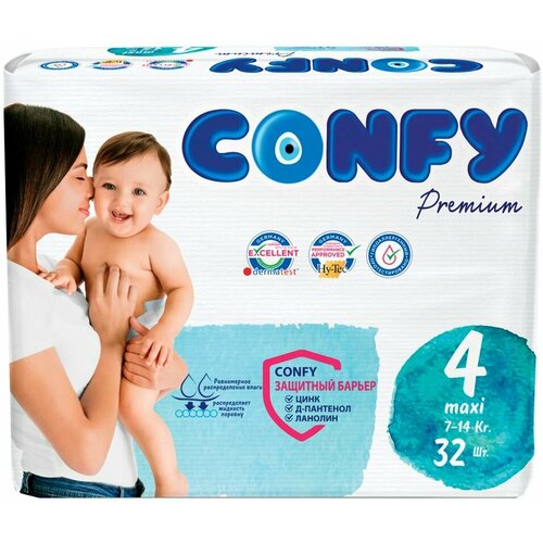 Подгузники Confy Premium Размер 4 7-14кг 32шт х 3шт