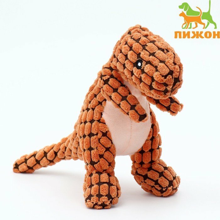 Игрушка мягка для собак "Дино", 32 см, оранжевый (комплект из 3 шт) - фотография № 1
