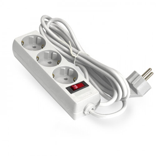 Удлинитель Exegate EC-3-5W (3 евророзетки, 5м, выключатель, белый)