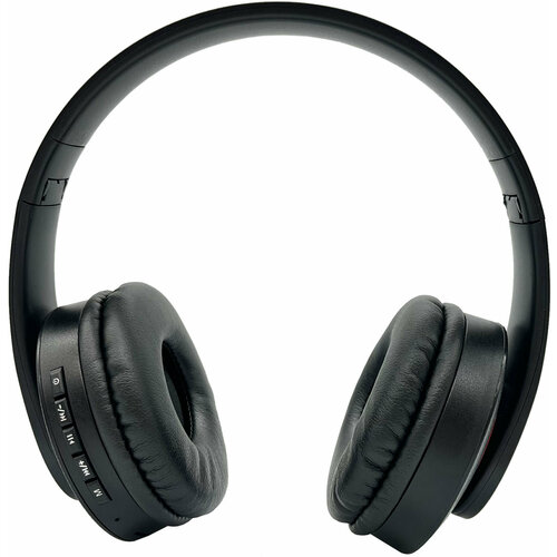 Гарнитура накладные Hyundai H-HP102 черный беспроводные bluetooth оголовье 184200₽