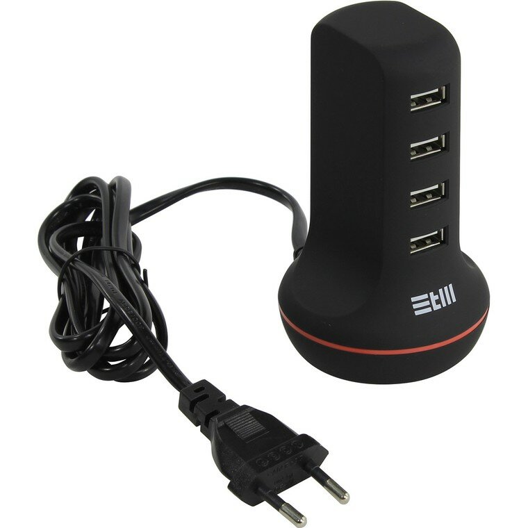 Универсальная сетевая зарядка STM U4 , 4*USB черная STM U4 - фото №9