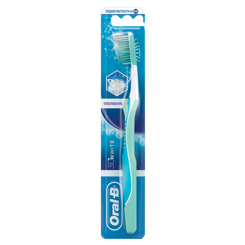 Зубная щётка Oral-B 40 3DWhite отбеливающая, средняя