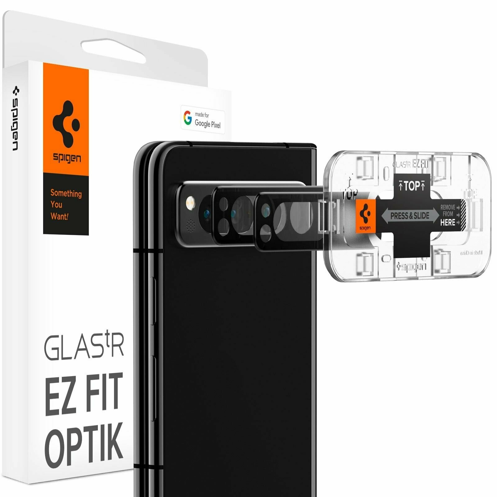 Защитное стекло для камеры Spigen на Google Pixel Fold (AGL06207) Glas.tR EZFit Optik Lens 2 шт / Спиген стекло для Пиксель Фолд, прочное, олеофобное покрытие, черное