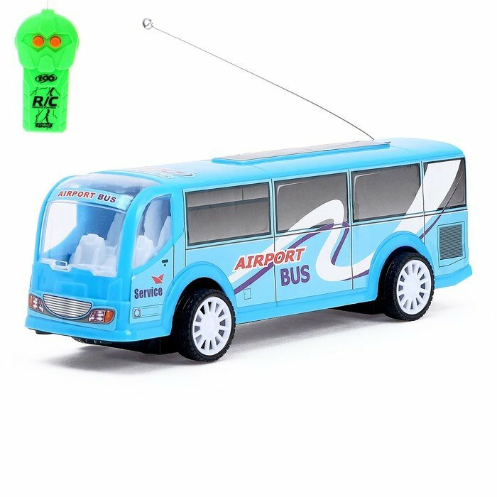 Автобус радиоуправляемый «Служба доставки», световые эффекты, работает от батареек, микс (комплект из 2 шт)