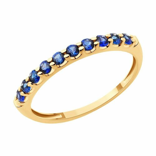 фото Кольцо diamant online, золото, 585 проба, корунд, размер 17