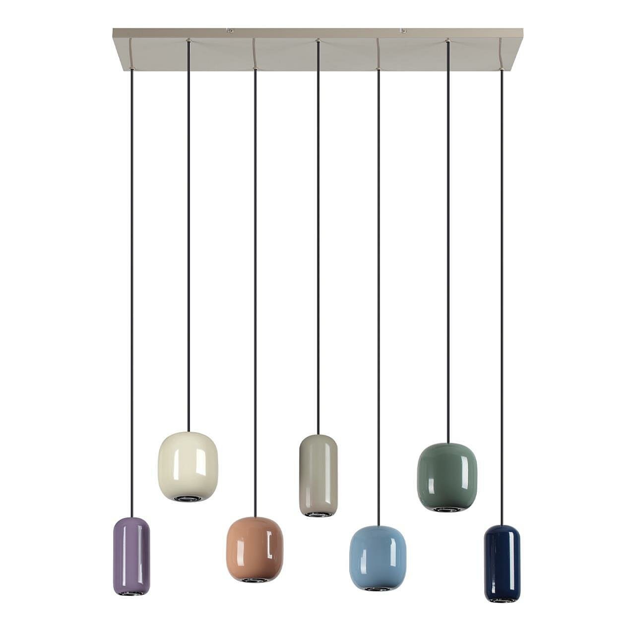 Светильник подвесной Odeon Light Ovali 5053/7A, GU10, 26Вт, кол-во ламп:7шт, Разноцветные