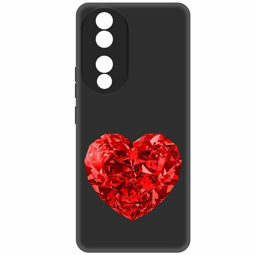 Чехол-накладка Krutoff Soft Case Рубиновое сердце для Honor 90 черный чехол накладка krutoff soft case рубиновое сердце для realme c30 черный