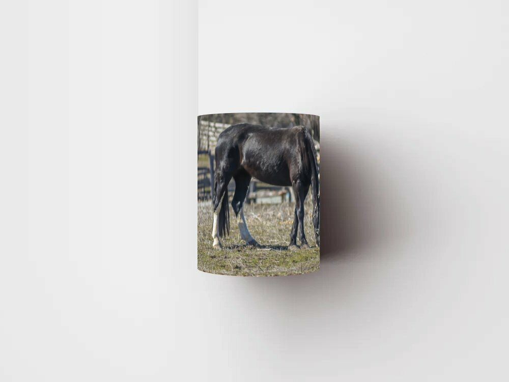 Кружка с рисунком, принтом "Дикая лошадь, лошади, ферма" 320 мл.