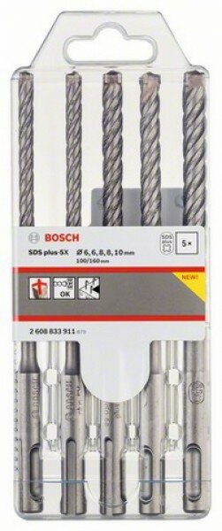Набор Bosch из 5 ударных сверл SDS-plus-5X (2608833911)
