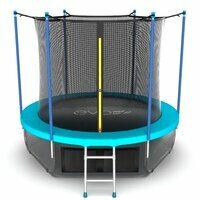 JUMP Internal 12ft (Wave). Батут с внутренней сеткой и лестницей, диаметр 12ft (морская волна) + нижняя сеть