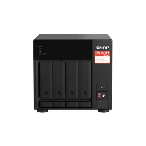 SMB QNAP TS-473A-8G NAS, 4-tray w/o HDD, 2xM.2 SSD Slot. Quad-сore AMD Ryzen Embedded V1500B 2.2 GHz, 8GB DDR4 (1 x 8GB) up to 64GB (2 x 32GB), 2x 2.5