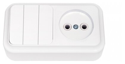 фото Блок BYLECTRICA розетка без ЗК и трехклавишный выключатель